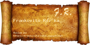 Frankovits Réka névjegykártya