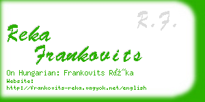 reka frankovits business card